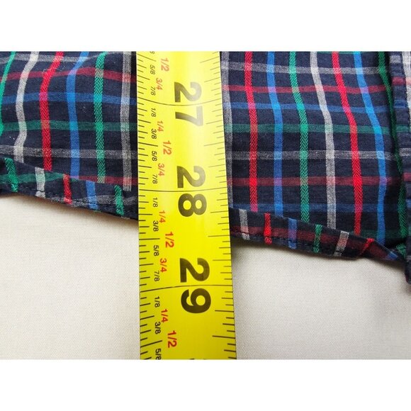 Penguin Heritage Slim Fit Large Mens Black Multi Check Embroidered Logo Shirt - Picture 8 of 9